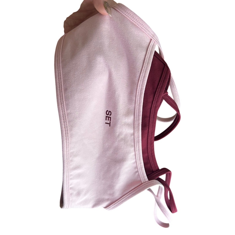 SET Active FormCloud Leggings and Bra Set XS/S Pink Layered Design - Picture 4 of 7
